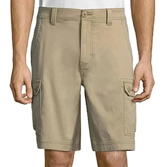 St. John's Bay Comfort Stretch 10" Mens Cargo Short - Picture 1 of 5